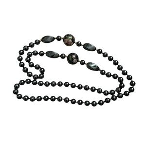 Vintage Cloisonné and Hematite Beaded Necklace